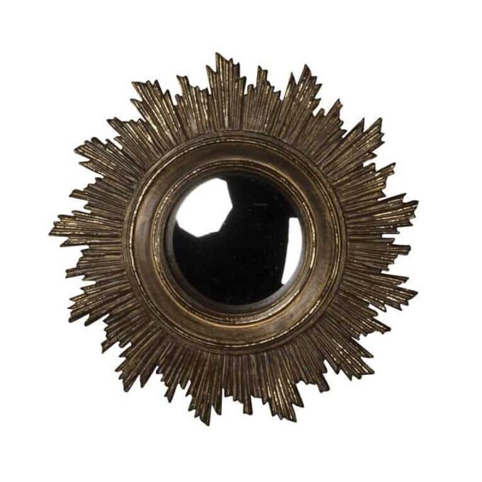 Chehoma convex mirror antique gold sun