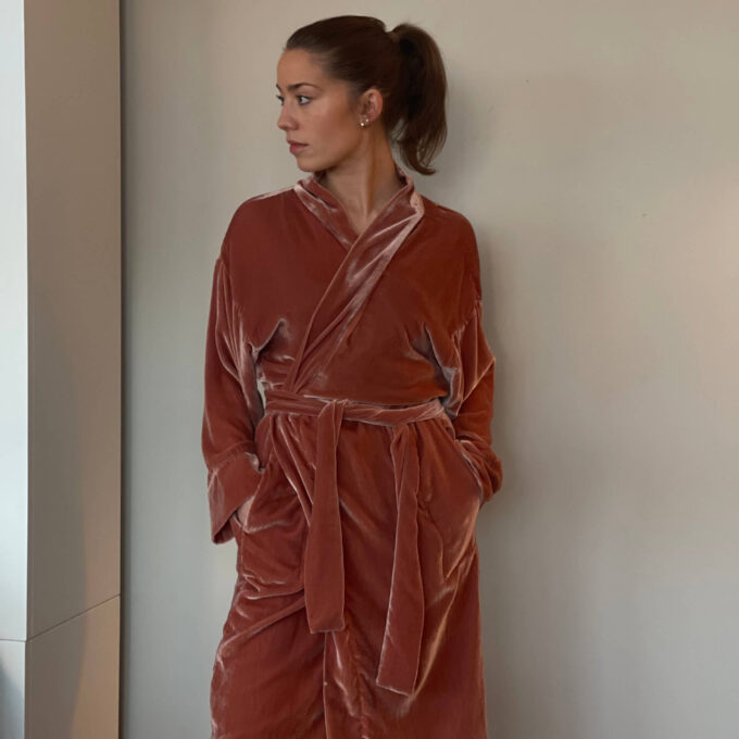 Silki Velvet Kimono Rose
