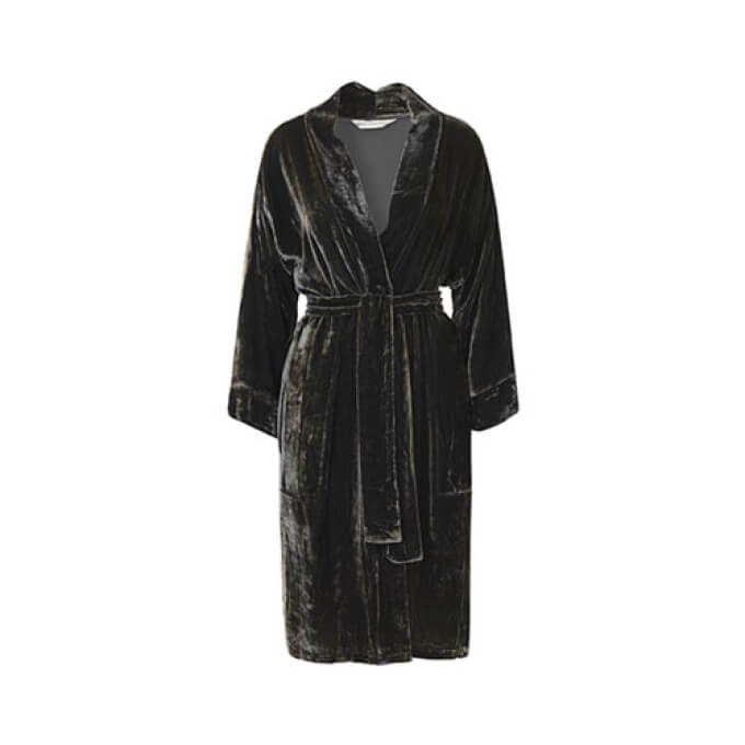 Silki Velvet Kimono Grey