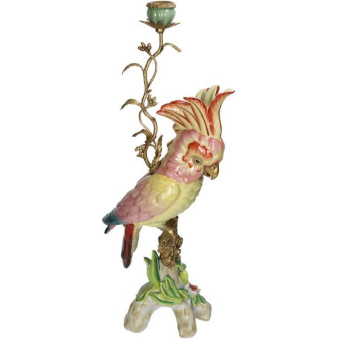 Cockatoo Fine Earthenware Candle Holder