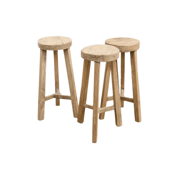 Vermissen barstool round natural