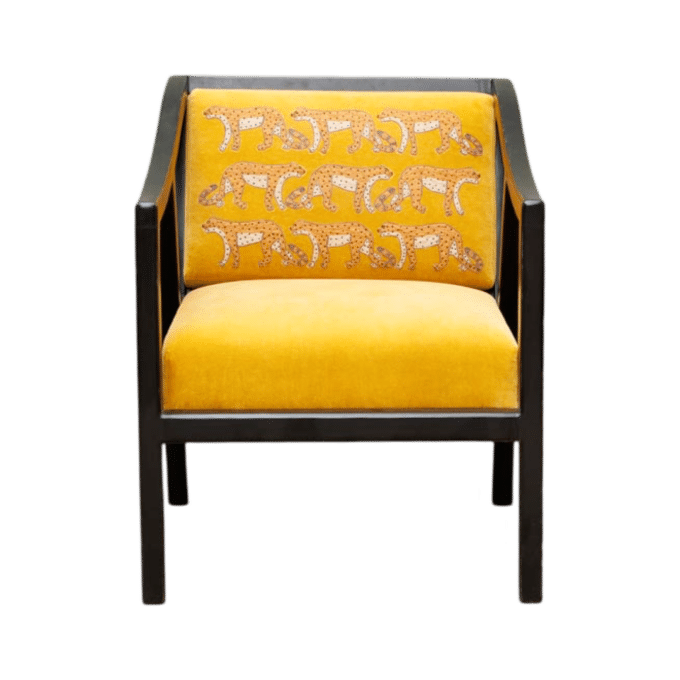 Chehoma Embroidered armchair curcuma