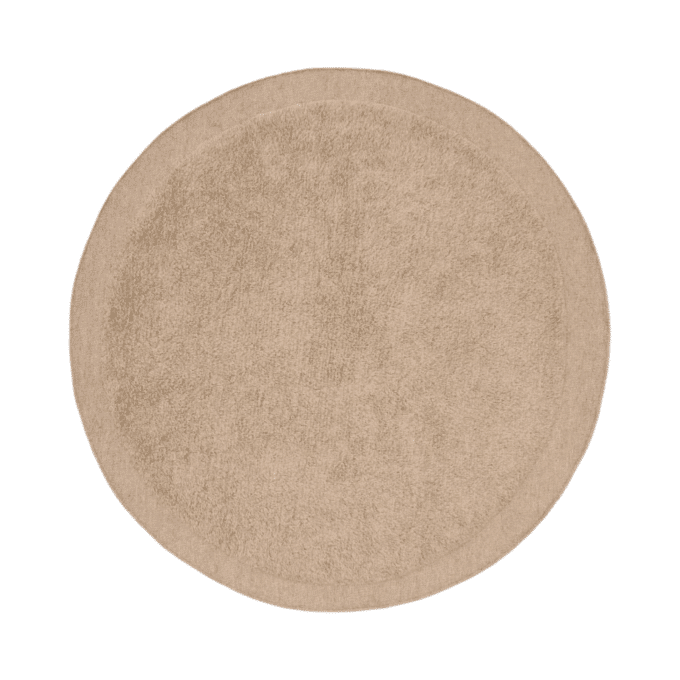 Marley round beige wool rug 200 cm